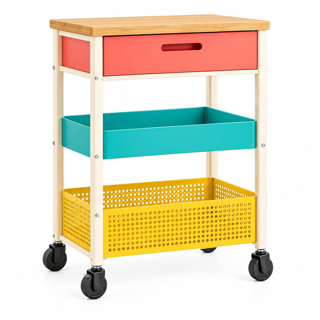 Ambriven™ Colorblock Kitchen Storage Cart