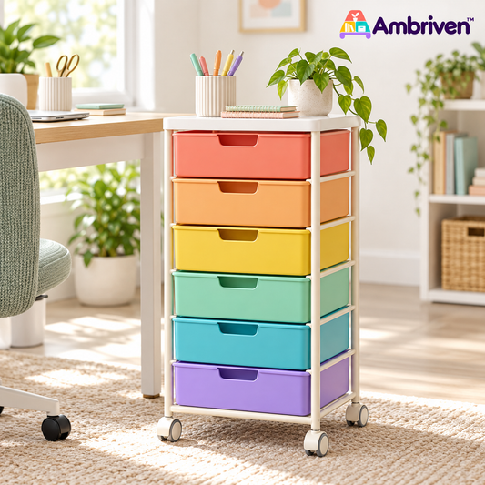 Ambriven™ Colorblock 6-Drawer Organizer Cart