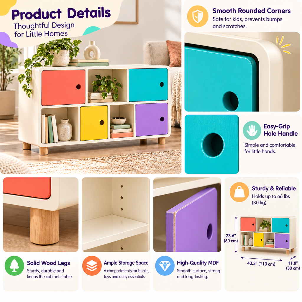 Ambriven™ Colorblock Cubby Storage Cabinet