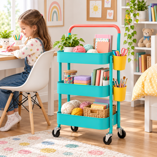 Ambriven™ 3-Tier Utility Cart with Side Cups