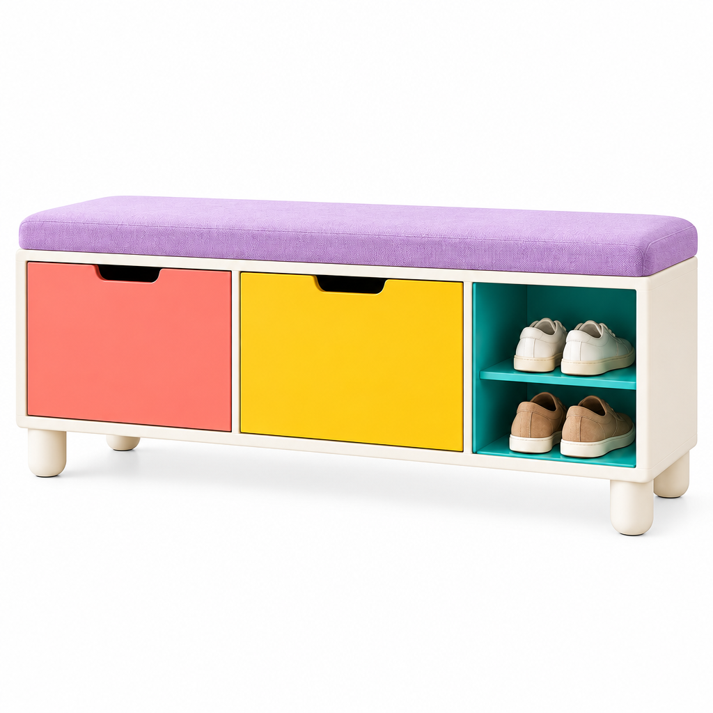 Ambriven™ Colorblock Shoe Storage Bench