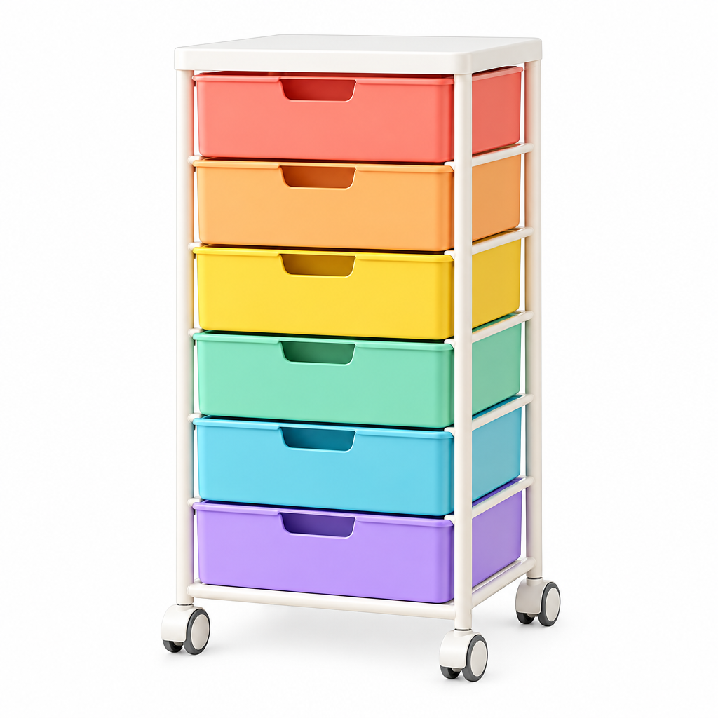 Ambriven™ Colorblock 6-Drawer Organizer Cart