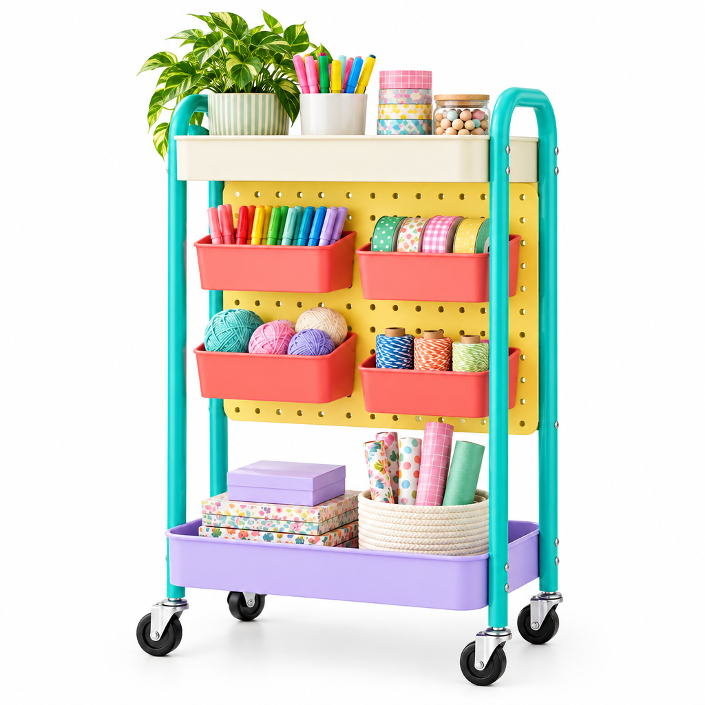 Ambriven™ Pegboard Craft Storage Cart
