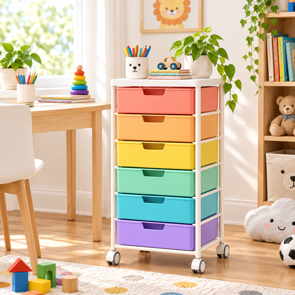 Ambriven™ Colorblock 6-Drawer Organizer Cart