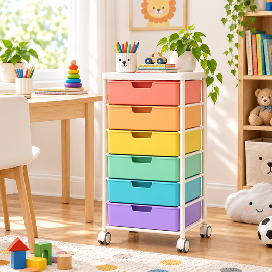Ambriven™ Colorblock 6-Drawer Organizer Cart