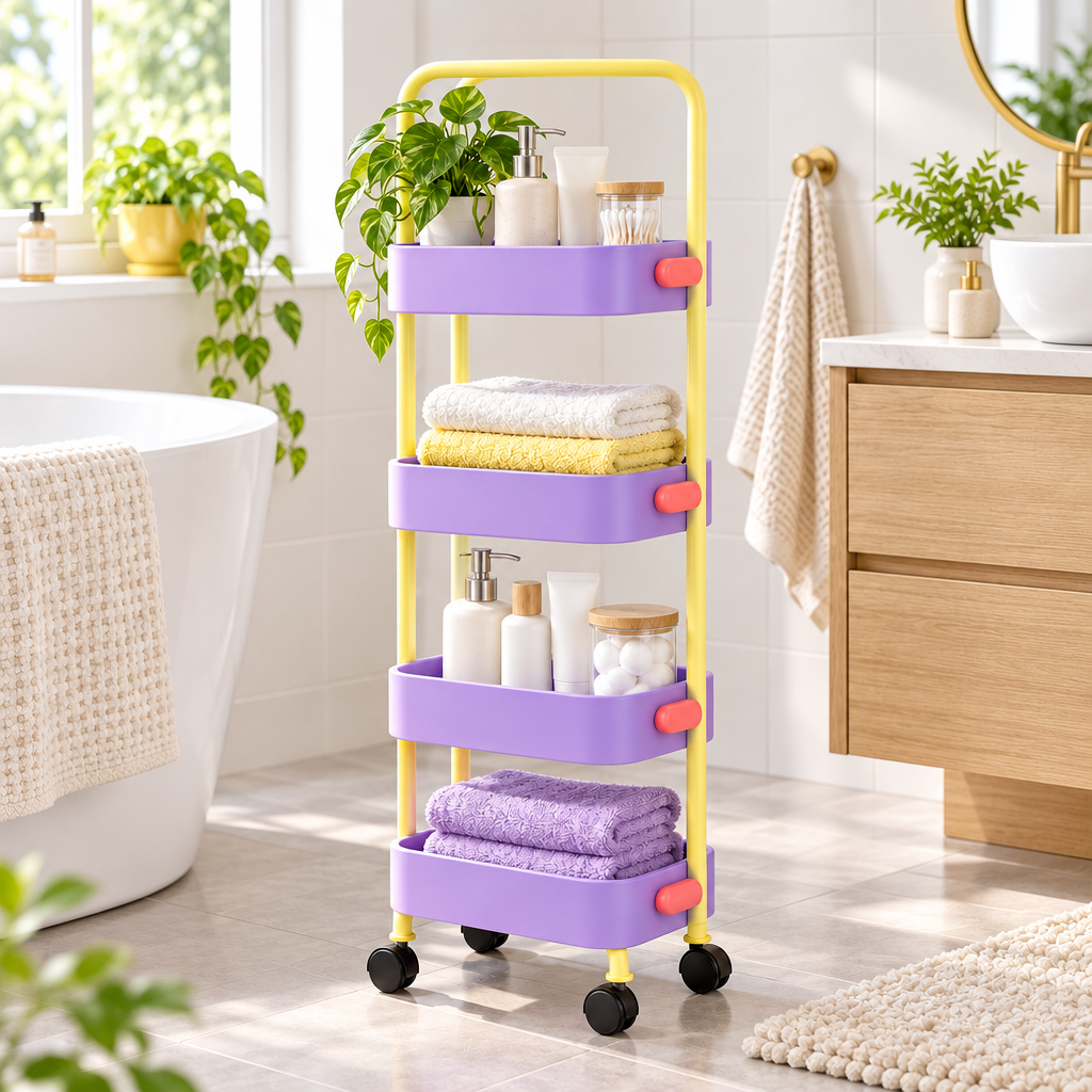 Ambriven™ Slim 4-Tier Bathroom Storage Cart